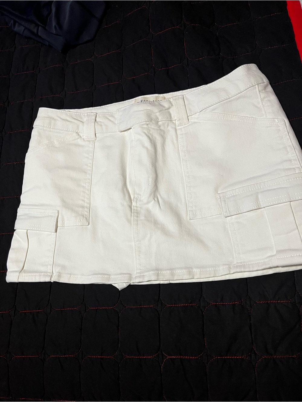 White Women's Cargo Mini Skort